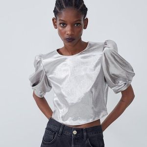 Zara Voluminous Metallic Top